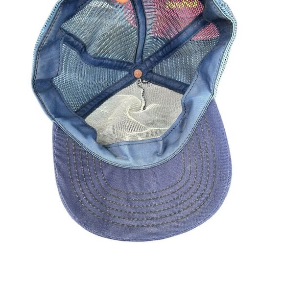 Vintage Daytona 500 Snapback Trucker Hat Navy Blue Yellow Auto Racing Cap - Picture 4 of 4